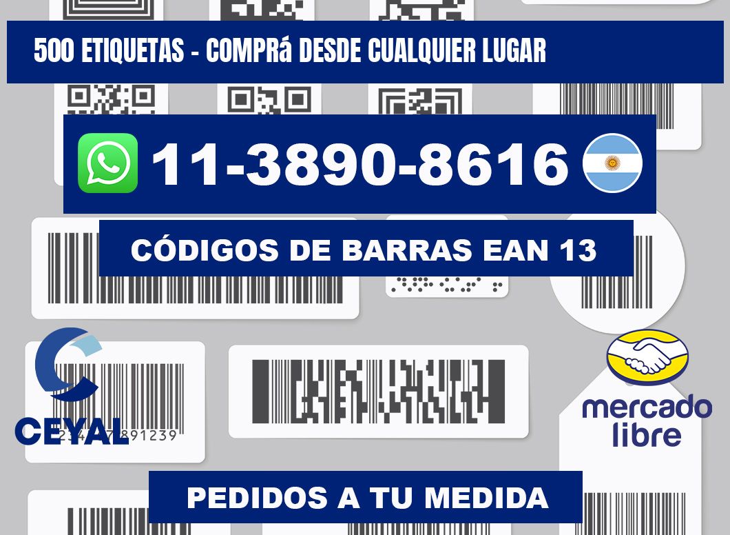 500 ETIQUETAS - Comprá desde cualquier lugar