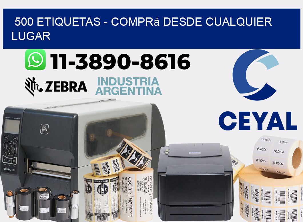 500 ETIQUETAS - Comprá desde cualquier lugar