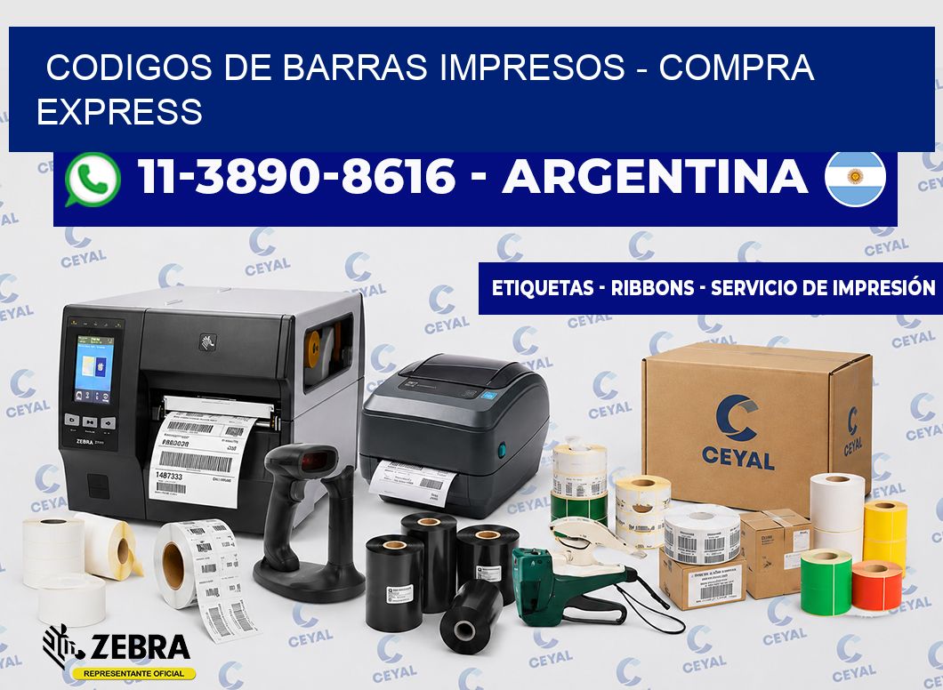 CODIGOS DE BARRAS IMPRESOS - Compra express