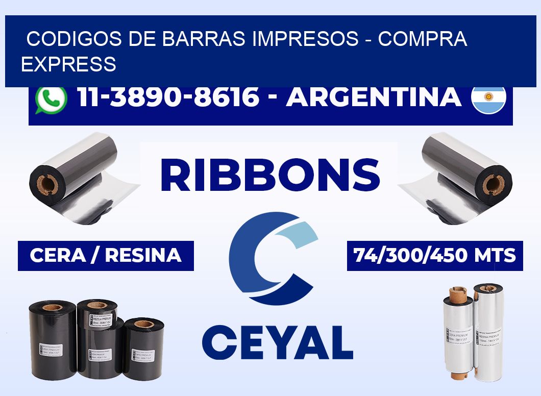 CODIGOS DE BARRAS IMPRESOS - Compra express