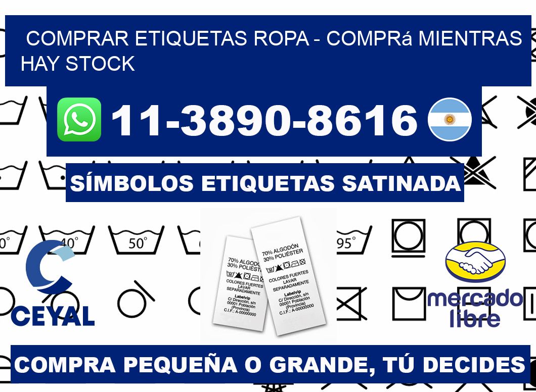 COMPRAR ETIQUETAS ROPA - Comprá mientras hay stock