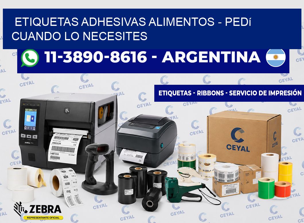 ETIQUETAS ADHESIVAS ALIMENTOS - Pedí cuando lo necesites