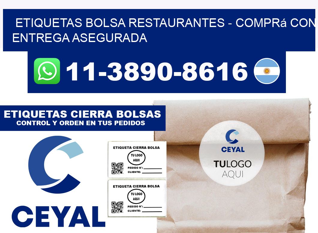 Etiquetas Bolsa restaurantes - Comprá con entrega asegurada