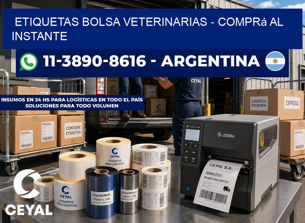 Etiquetas Bolsa veterinarias - Comprá al instante