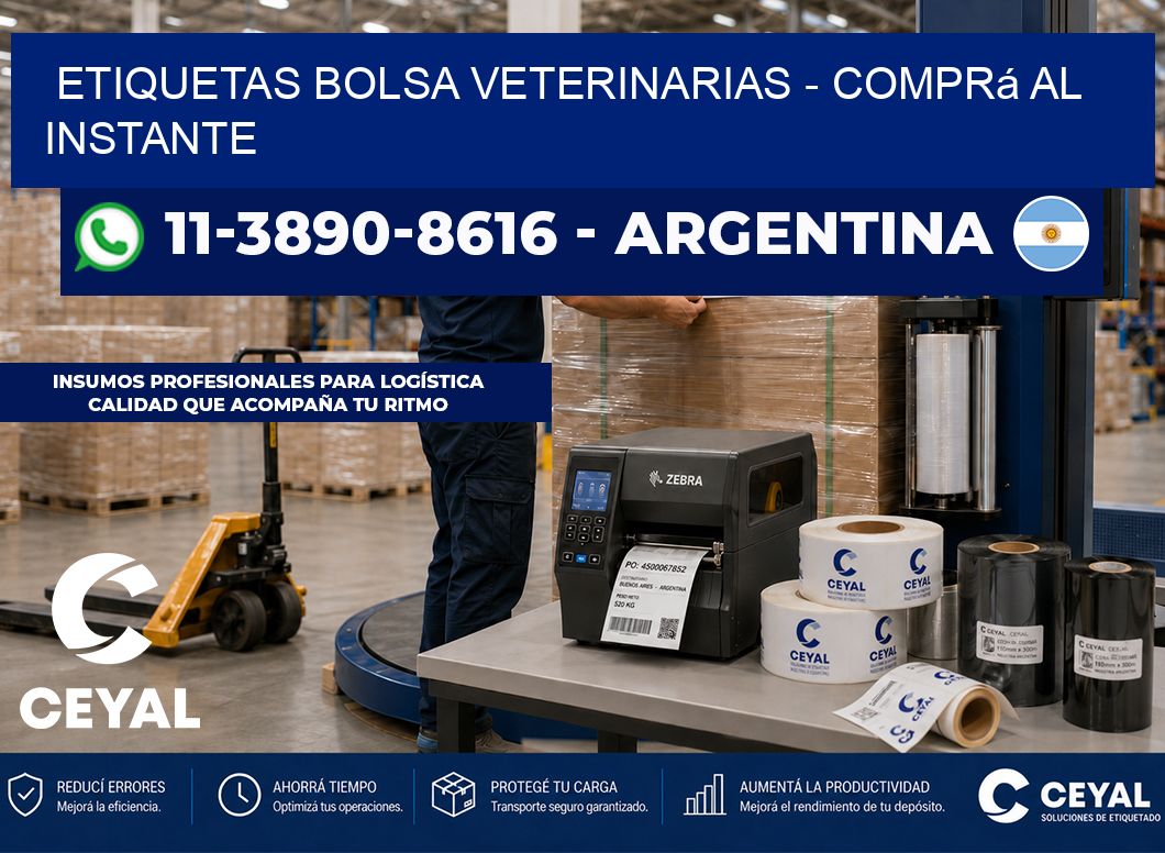 Etiquetas Bolsa veterinarias - Comprá al instante