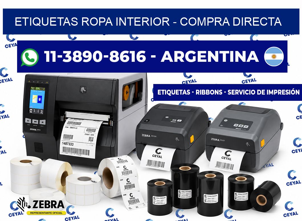 Etiquetas Ropa interior - Compra directa