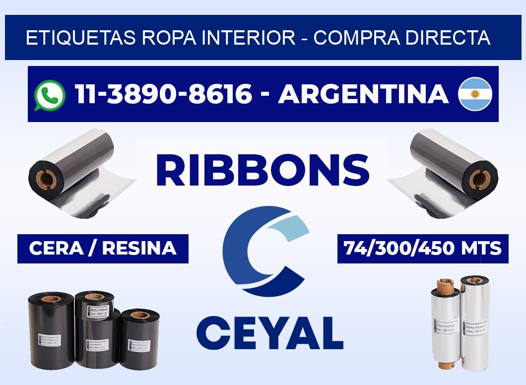 Etiquetas Ropa interior - Compra directa