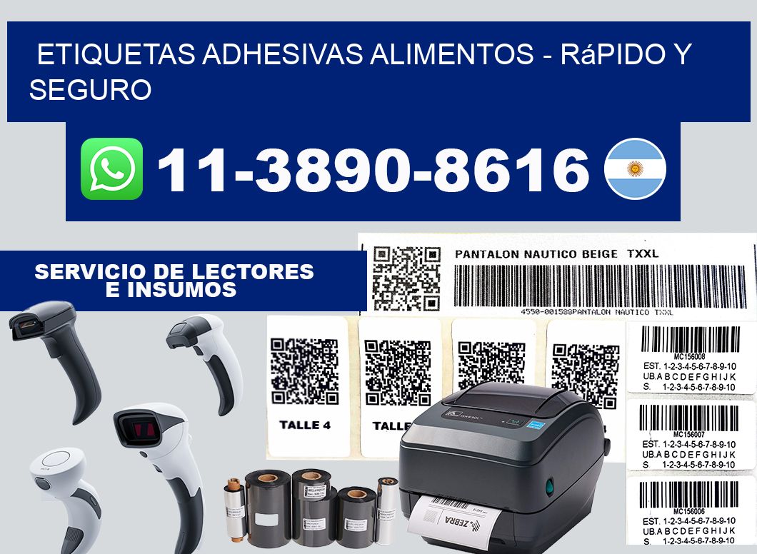 ETIQUETAS ADHESIVAS ALIMENTOS - rápido y seguro