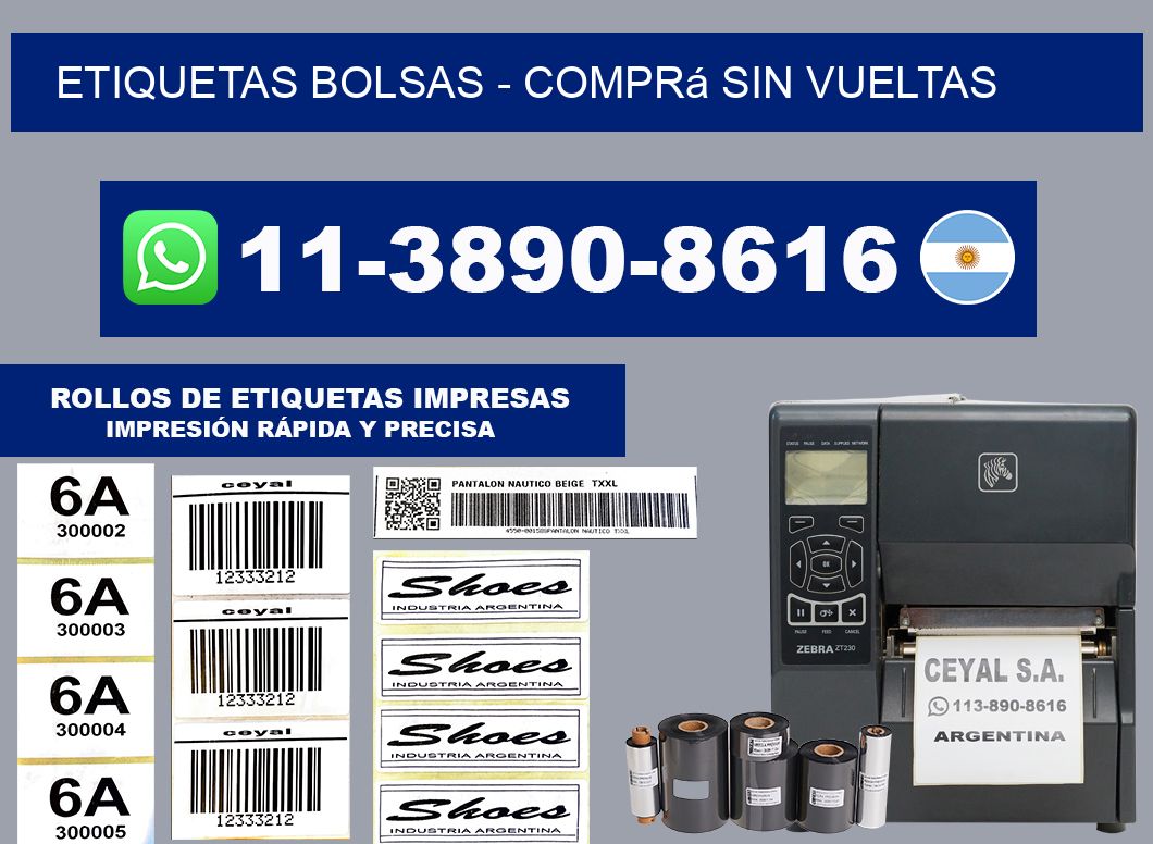 ETIQUETAS BOLSAS - Comprá sin vueltas