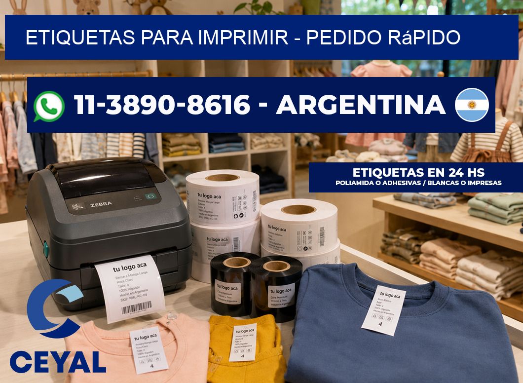 ETIQUETAS PARA IMPRIMIR – Pedido rápido