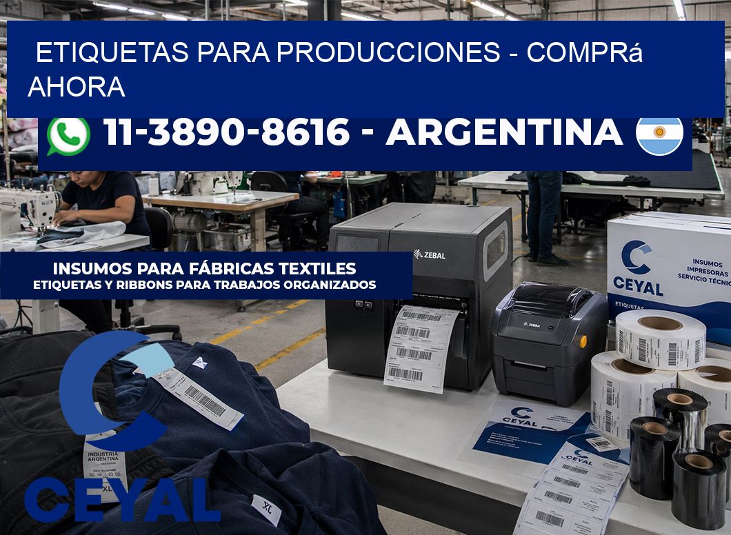 ETIQUETAS PARA PRODUCCIONES - Comprá ahora
