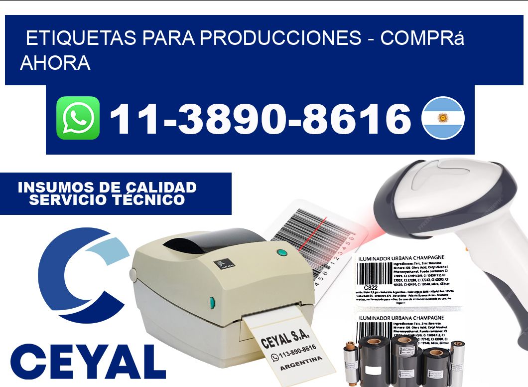 ETIQUETAS PARA PRODUCCIONES - Comprá ahora