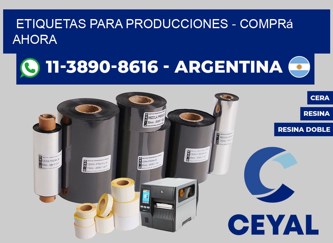 ETIQUETAS PARA PRODUCCIONES - Comprá ahora