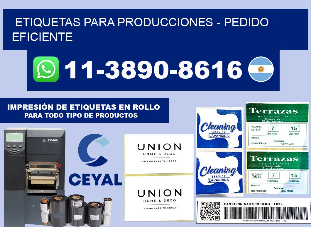 ETIQUETAS PARA PRODUCCIONES - Pedido eficiente
