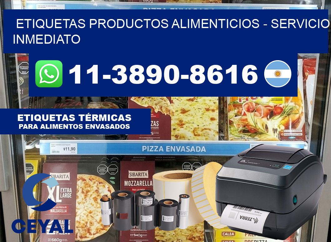 ETIQUETAS PRODUCTOS ALIMENTICIOS – Servicio inmediato