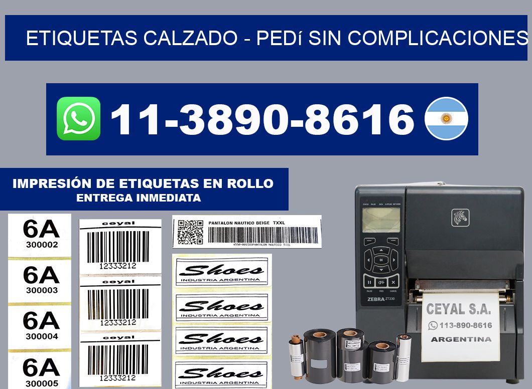 Etiquetas Calzado - Pedí sin complicaciones