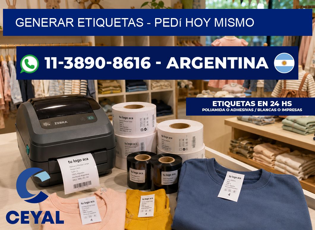 GENERAR ETIQUETAS - Pedí hoy mismo