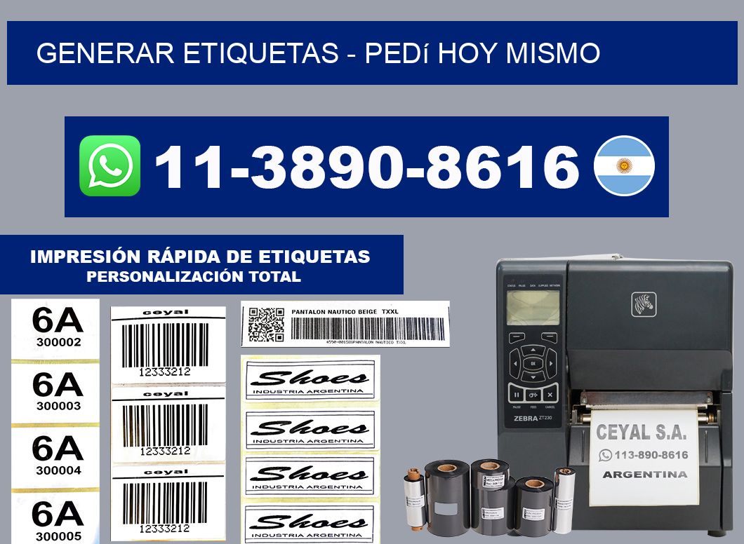 GENERAR ETIQUETAS - Pedí hoy mismo
