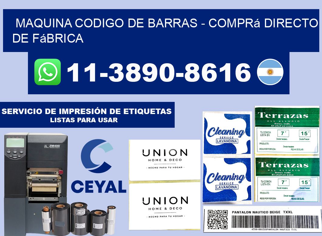MAQUINA CODIGO DE BARRAS - Comprá directo de fábrica