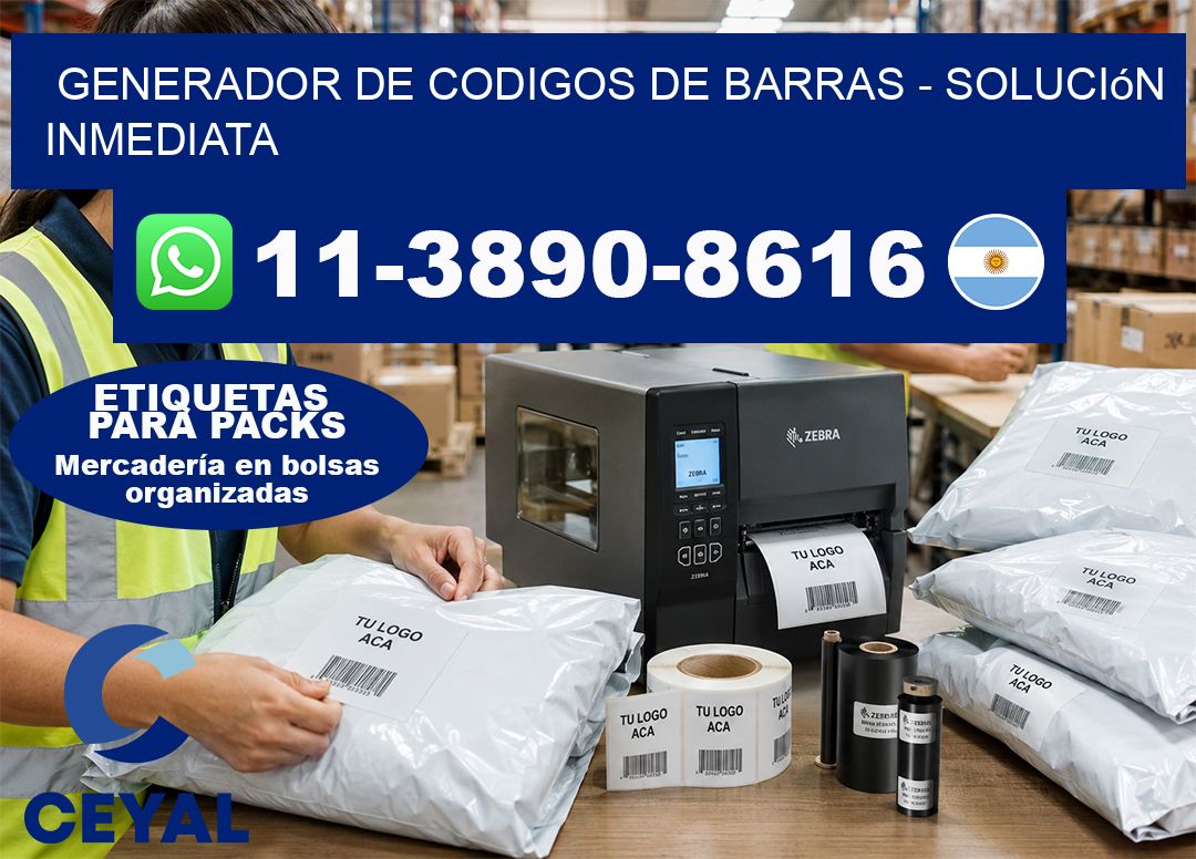generador de codigos de barras - Solución inmediata
