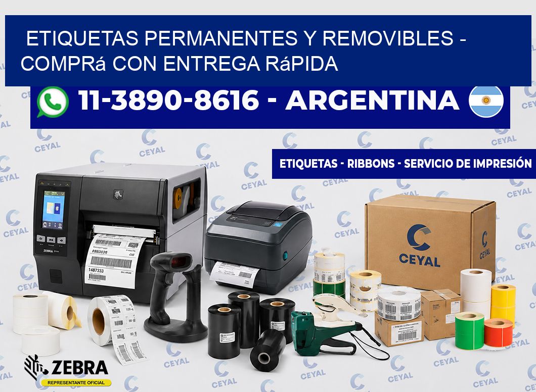 ETIQUETAS PERMANENTES Y REMOVIBLES - Comprá con entrega rápida