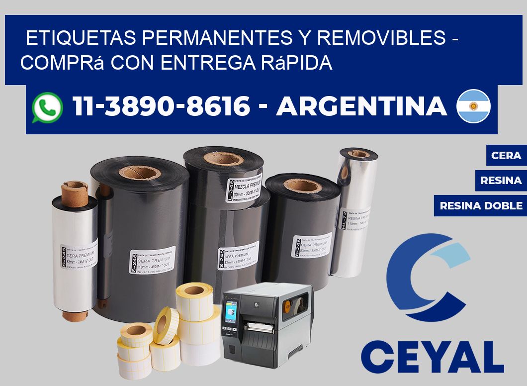 ETIQUETAS PERMANENTES Y REMOVIBLES - Comprá con entrega rápida