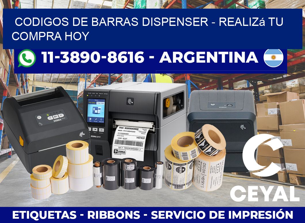 codigos de barras dispenser - Realizá tu compra hoy