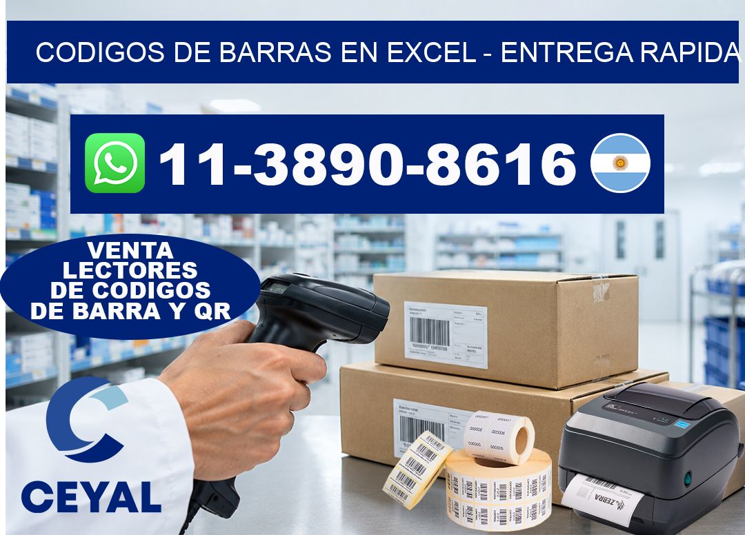codigos de barras en excel - entrega rapida