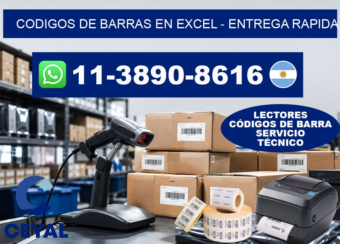 codigos de barras en excel - entrega rapida