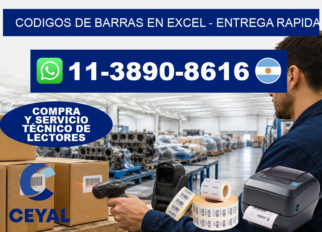codigos de barras en excel - entrega rapida