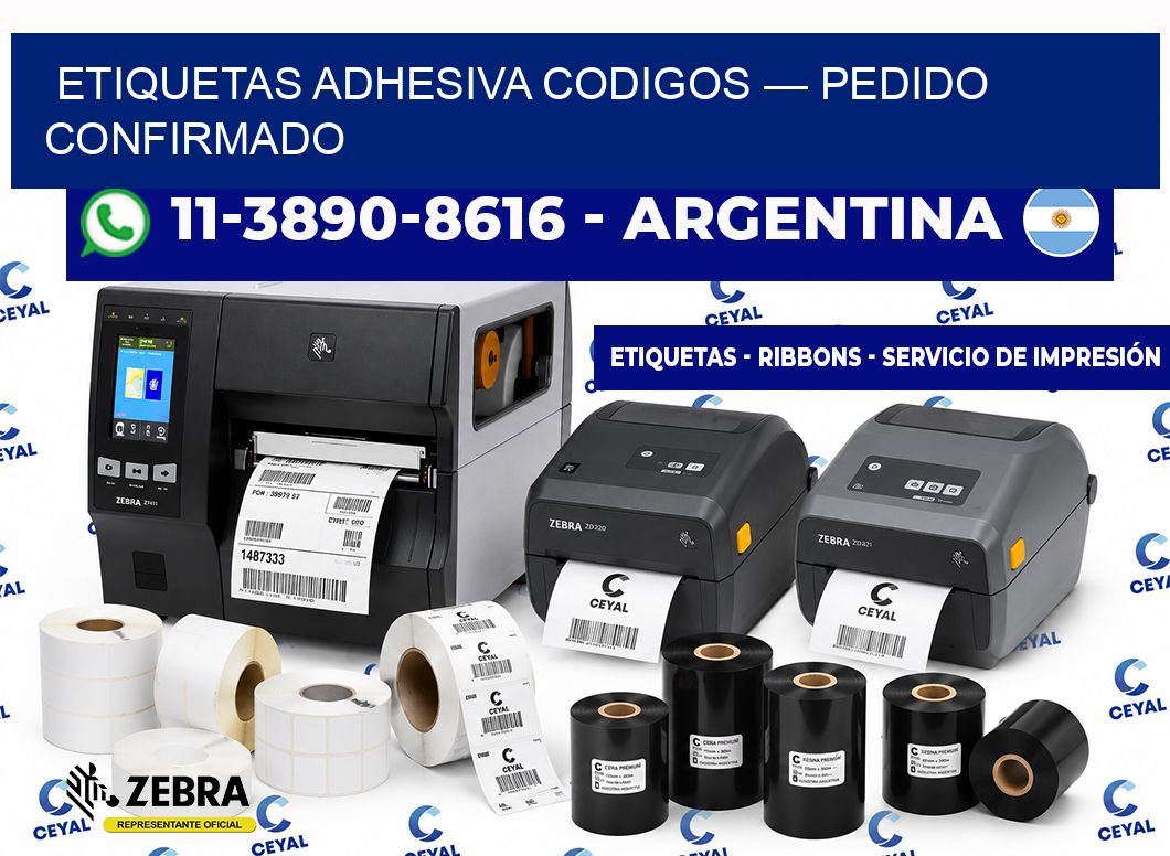 etiquetas adhesiva codigos — Pedido confirmado