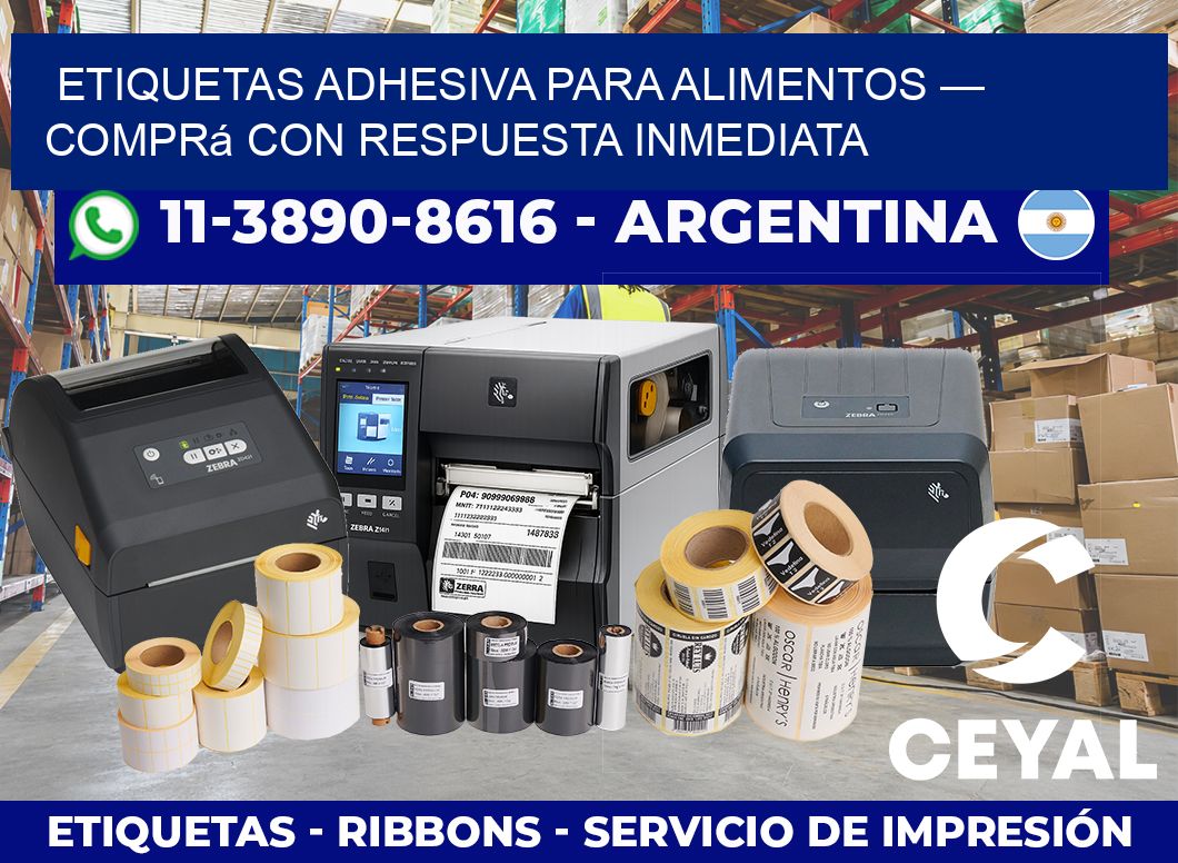 etiquetas adhesiva para alimentos — Comprá con respuesta inmediata