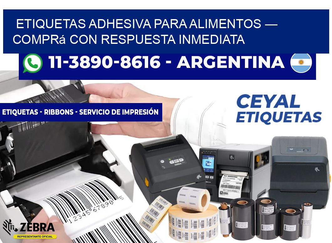 etiquetas adhesiva para alimentos — Comprá con respuesta inmediata